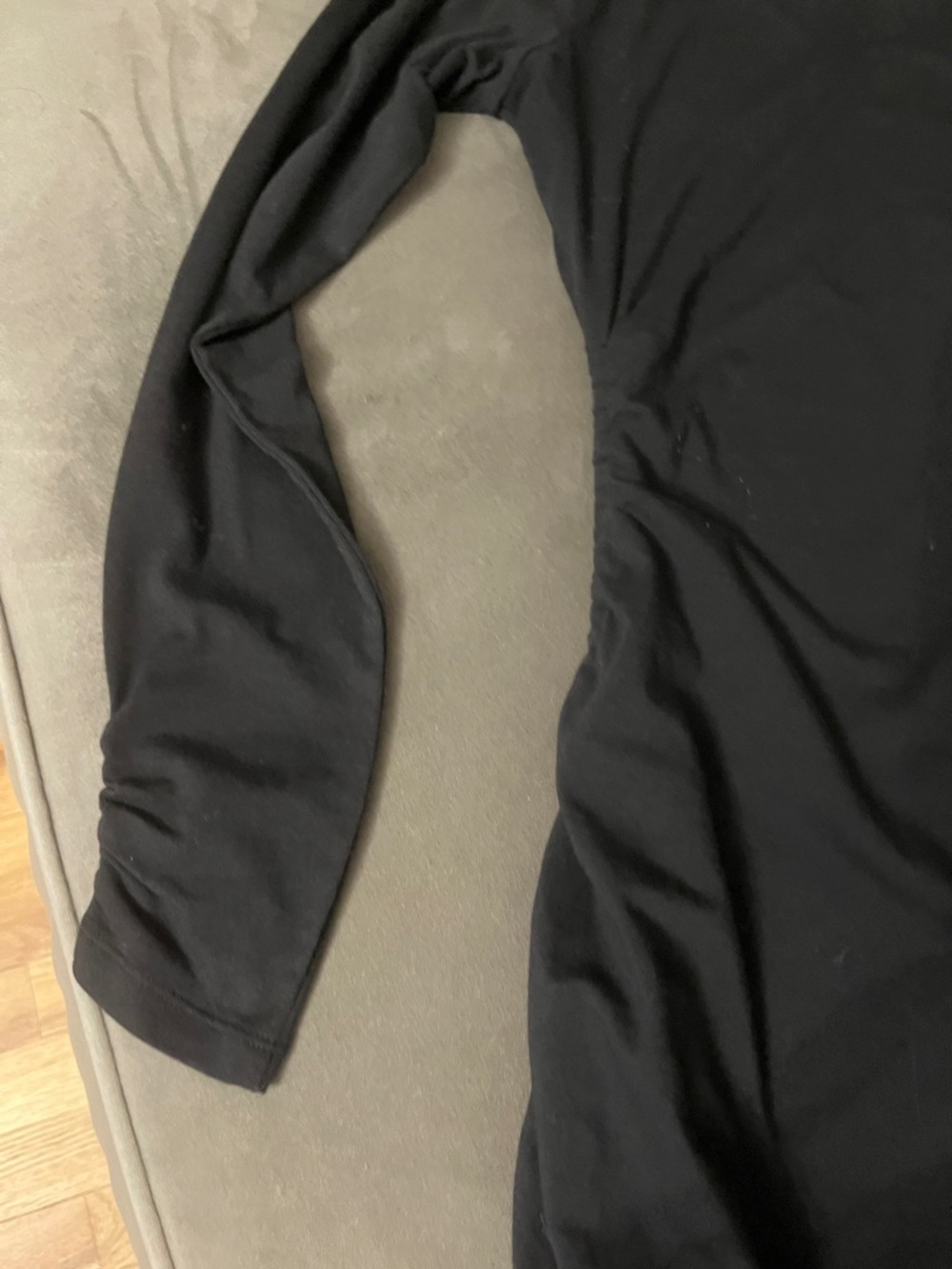 Michael Kors Black Long-Sleeve Ruched-Side Midi Dress - Picture 10 of 13